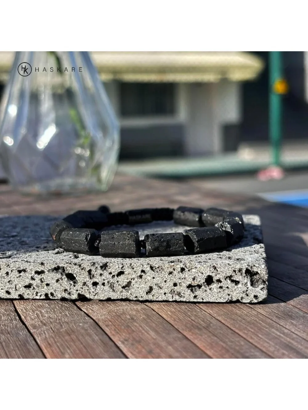 Natural Stone Tourmaline Crystal Bracelet for Men | Energy Healing & Protection